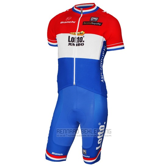 2017 Fahrradbekleidung Lotto NL-Jumbo Champion Niederlande Trikot Kurzarm und Tragerhose - zum Schließen ins Bild klicken